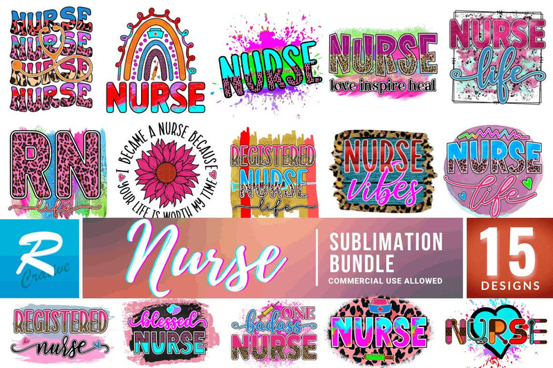 Nurse Sublimation Bundle Sublimation Regulrcrative 