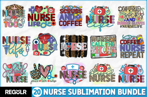 Nurse Sublimation Bundle Sublimation Regulrcrative 