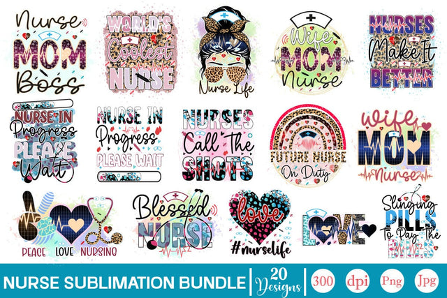 Nurse Sublimation Bundle Sublimation SVGs,Quotes and Sayings,Food & Drink,On Sale, Print & Cut Sublimation DesignPlante 503 