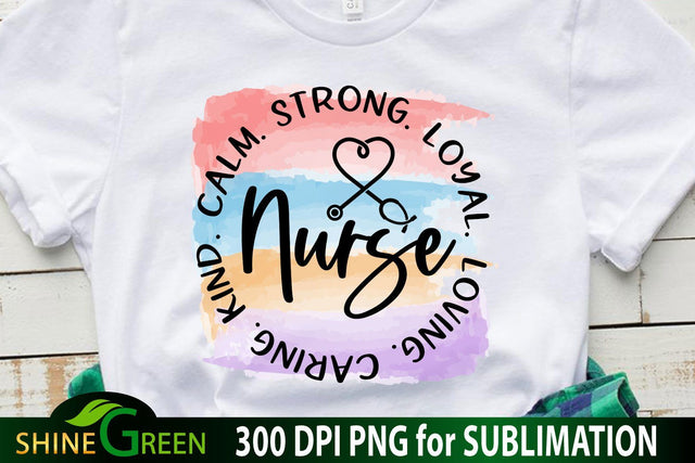 Nurse Sublimation Tumbler, T-Shirt Watercolor PNG Nurse Life Sublimation Shine Green Art 