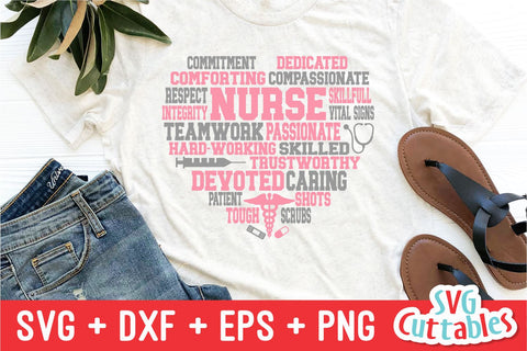 Nurse Subway Art Heart svg - Nurse svg - dxf - eps - png - Cut File - Nurse Symbol - Stethoscope - Silhouette - Cricut - Digital File SVG Svg Cuttables 