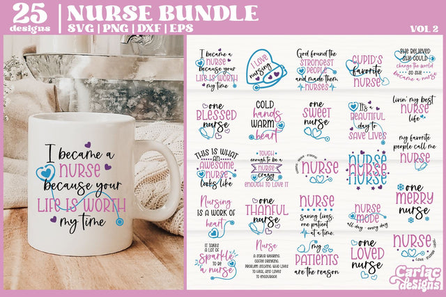 Nurse SVG and Sublimation Bundle | Nursing Bundle Vol2 SVG Carla C Designs 