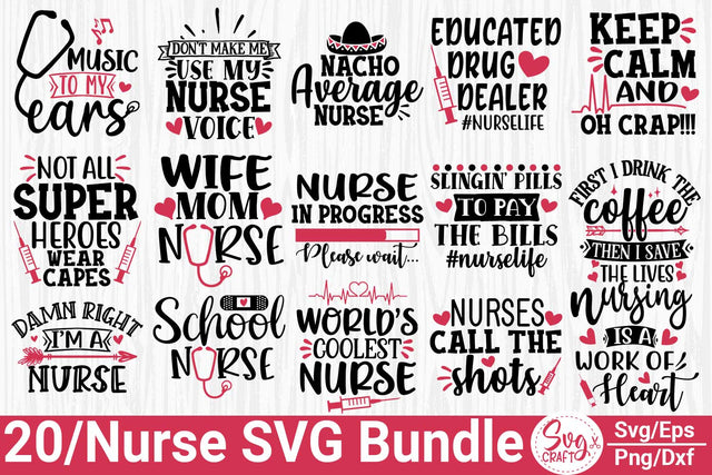Nurse SVG Bundle, Nurse Quotes SVG, Nursing SVG file, Nurse Nursing Medical svg, cricut file, cut file, Nurse silhouette SVG Svgcraft 
