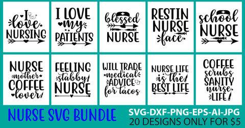 Nurse Svg Bundle SVG Syaman 
