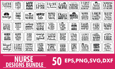 Nurse SVG Designs Bundle & T Shirts Designs Bundle SVG PatternFeed8 