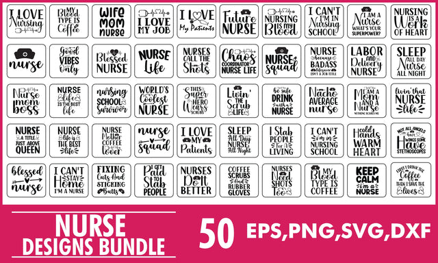 Nurse SVG Designs Bundle & T Shirts Designs Bundle SVG PatternFeed8 