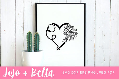 Nurse SVG, Floral Stethoscope SVG, Hero Svg, Nurse Appreciation Svg, Nurse, SVG, Svg File, Nurse File, Nursing Svg, Virus Svg SVG Jojo&Bella 
