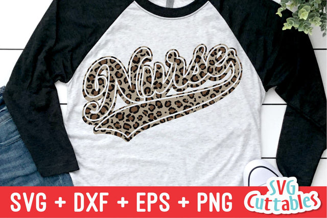 Nurse svg - Nurse Cut File - Nurse swoosh - svg - dxf - eps - Leopard Print - Cut File - Silhouette - Cricut File - Digital Download SVG Svg Cuttables 