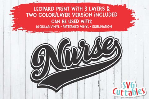 Nurse svg - Nurse Cut File - Nurse swoosh - svg - dxf - eps - Leopard Print - Cut File - Silhouette - Cricut File - Digital Download SVG Svg Cuttables 