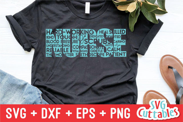 Nurse svg - Nurse Cut File - Nurse Word Art - svg - dxf - eps - Cut File - Silhouette - Cricut File - Digital Download SVG Svg Cuttables 