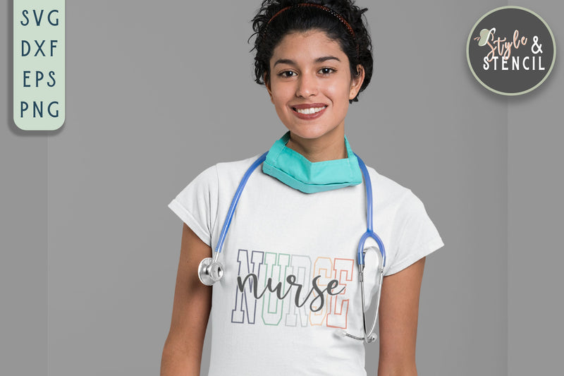 Nurse SVG | Nurse PNG | Medical SVG Style and Stencil 