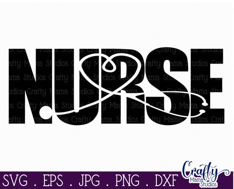 Nurse Svg - Nurse Word Art - Heart Svg - Hero Svg SVG Crafty Mama Studios 