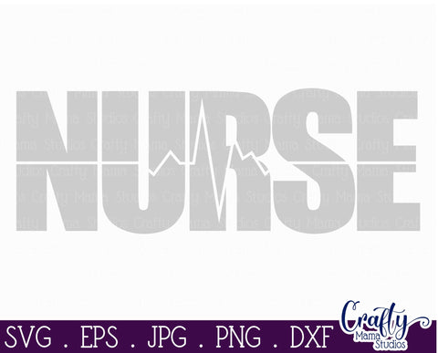 Nurse Svg - Nurse Word Art - Heartbeat Svg - Hero Svg SVG Crafty Mama Studios 