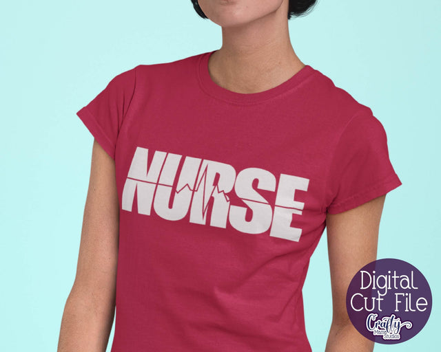 Nurse Svg - Nurse Word Art - Heartbeat Svg - Hero Svg SVG Crafty Mama Studios 