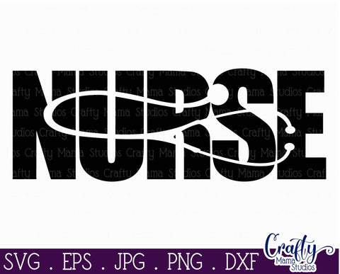 Nurse Svg - Nurse Word Art - Stethoscope Svg - Hero Svg SVG Crafty Mama Studios 