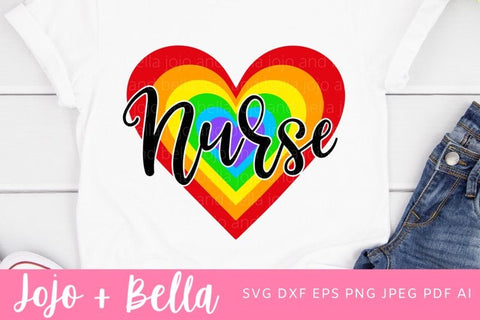 Nurse Svg - Rainbow Svg, Nurse Rainbow Svg, Essential Worker Svg, Virus Svg, Love Svg, Faith Svg, Blessed Svg, Cricut, silhouette SVG Jojo&Bella 