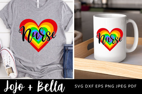 Nurse Svg - Rainbow Svg, Nurse Rainbow Svg, Essential Worker Svg, Virus Svg, Love Svg, Faith Svg, Blessed Svg, Cricut, silhouette SVG Jojo&Bella 