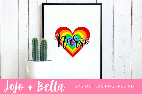 Nurse Svg - Rainbow Svg, Nurse Rainbow Svg, Essential Worker Svg, Virus Svg, Love Svg, Faith Svg, Blessed Svg, Cricut, silhouette SVG Jojo&Bella 