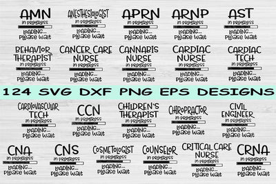 Nurse Svg, Therapist Svg Loading Please Wait Svg Bundle Dxf, Eps, Png Instant Digital Download Design Cut Files For Cricut Silhouette Vector SVG TiffsCraftyCreations 