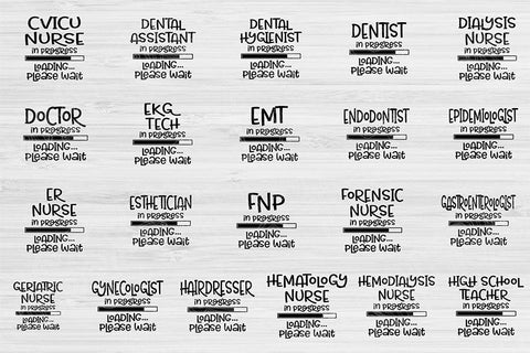Nurse Svg, Therapist Svg Loading Please Wait Svg Bundle Dxf, Eps, Png Instant Digital Download Design Cut Files For Cricut Silhouette Vector SVG TiffsCraftyCreations 