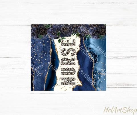 Nurse Tumbler PNG Sublimation, Navy Skinny Tumbler Png Sublimation _HelArtShop_ 