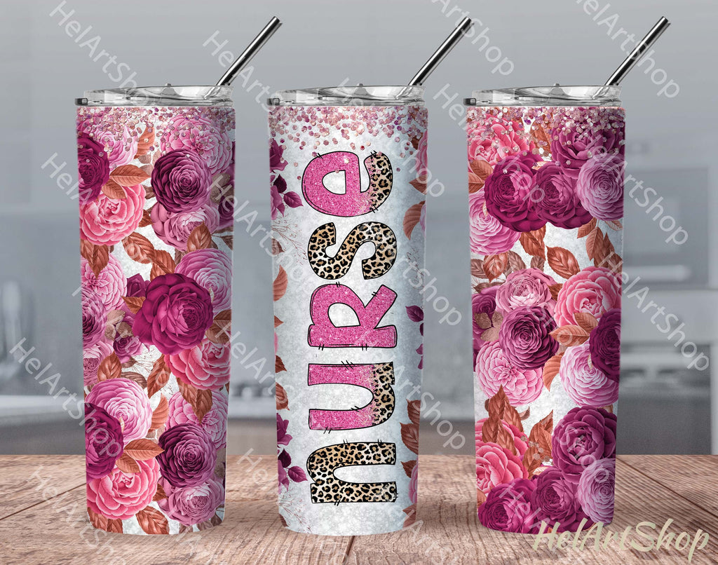 Nurse Tumbler PNG Sublimation, Skinny Tumbler Png - So Fontsy