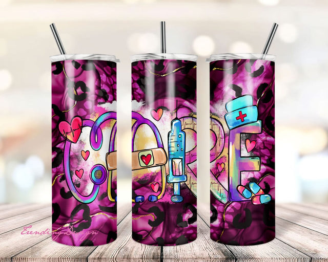 Nurse Tumbler Wrap PNG - 20oz Skinny Tumbler Wrap - Tumbler Wrap - Gifts for Her -Nurse Medical Equipment Tumbler PNG Sublimation TrendingDesign 