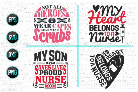 Nurse Typographic Quotes SVG Design Bundle. SVG uniquesvg99 