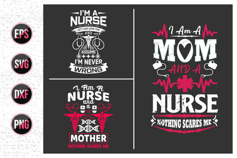 Nurse Typographic Quotes SVG Design Bundle. SVG uniquesvg99 