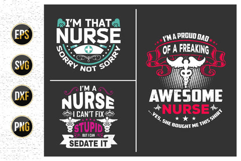 Nurse Typographic Quotes SVG Design Bundle. SVG uniquesvg99 