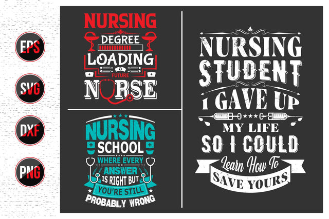 Nurse Typographic Quotes SVG Design Bundle. SVG uniquesvg99 