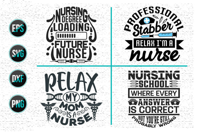 Nurse Typographic Quotes SVG Design Bundle. SVG uniquesvg99 