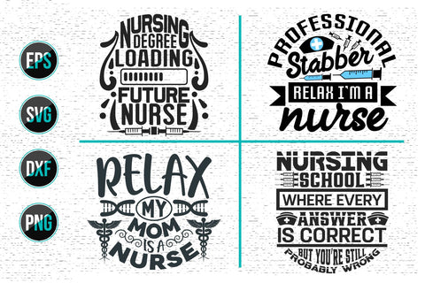 Nurse Typographic Quotes SVG Design Bundle. SVG uniquesvg99 