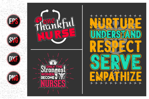 Nurse Typographic Quotes SVG Design Bundle. SVG uniquesvg99 