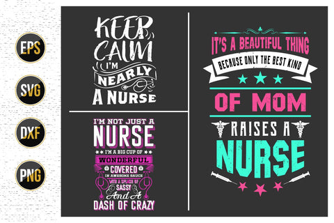 Nurse Typographic Quotes SVG Design Bundle. SVG uniquesvg99 