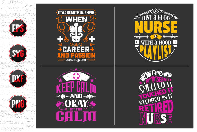 Nurse Typographic Quotes SVG Design Bundle. SVG uniquesvg99 