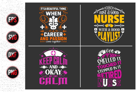 Nurse Typographic Quotes SVG Design Bundle. SVG uniquesvg99 