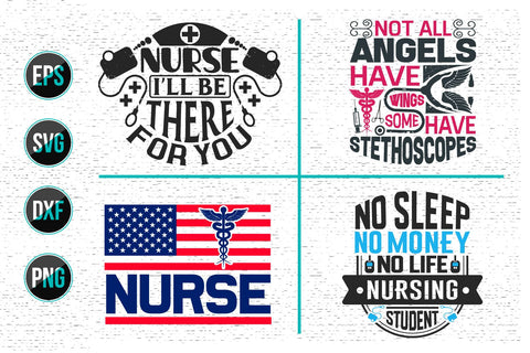 Nurse Typographic Quotes SVG Design Bundle. SVG uniquesvg99 