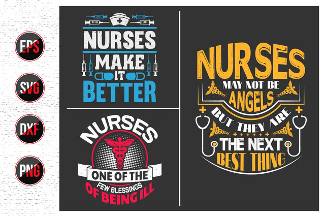 Nurse Typographic Quotes SVG Design Bundle. SVG uniquesvg99 