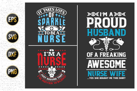 Nurse Typographic Quotes SVG Design Bundle. SVG uniquesvg99 