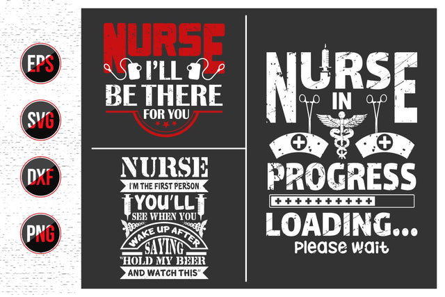 Nurse Typographic Quotes SVG Design Bundle. SVG uniquesvg99 