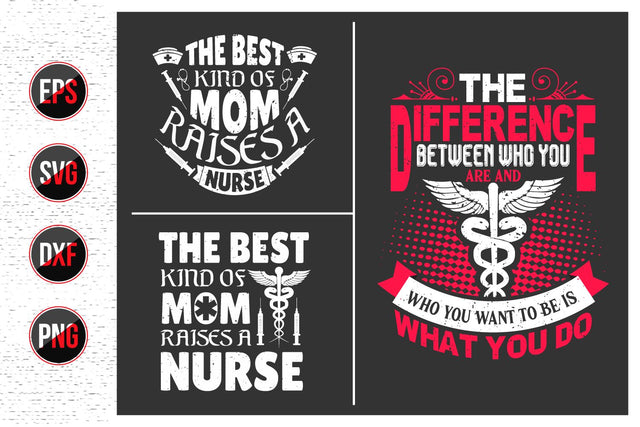 Nurse typographic quotes svg design bundle. SVG uniquesvg99 
