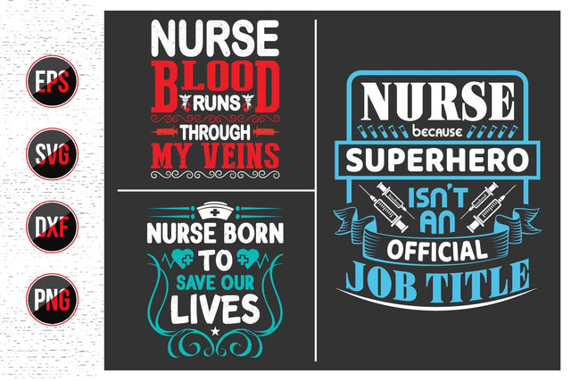 Nurse typographic slogan design Bundle. SVG uniquesvg99 