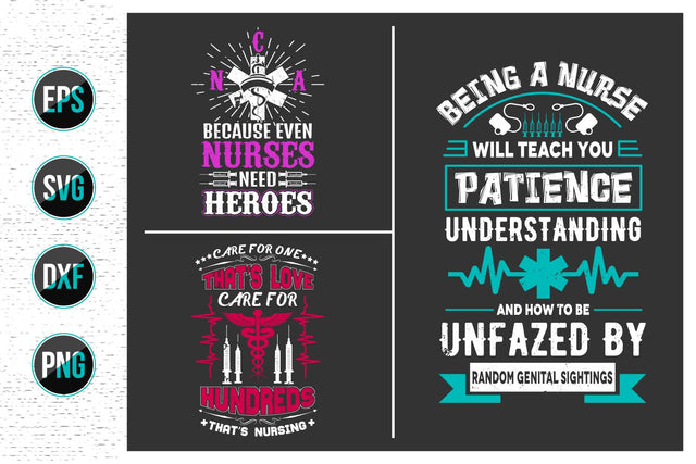 Nurse typographic slogan design, Nurses quotes svg bundle. SVG uniquesvg99 