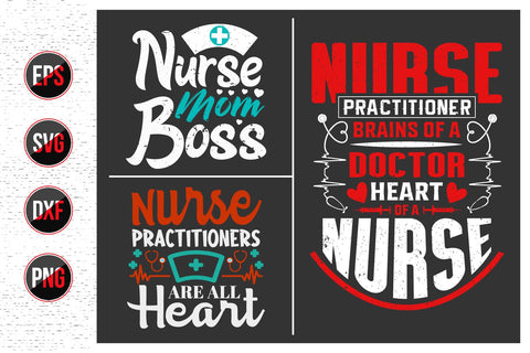 Nurse typographic slogan design Svg Bundle. SVG uniquesvg99 