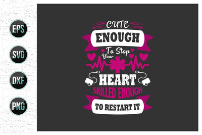 Nurse typographic slogan design. SVG uniquesvg99 