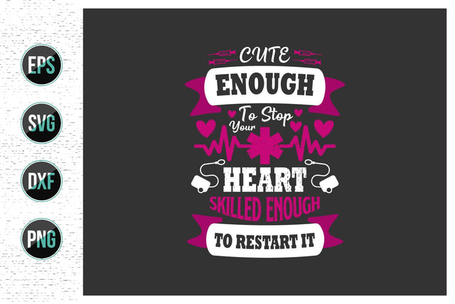 Nurse typographic slogan design. SVG uniquesvg99 