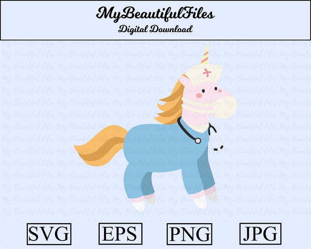 nurse unicorn - animal SVG MyBeautifulFiles 