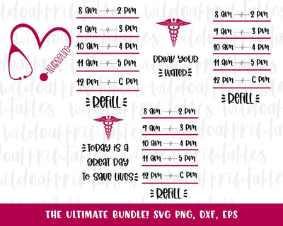 nurse water bottle tracker svgs, nurse svgs, nurse life svgs, nurse drink your water trackers, today is a beautiful day to save lives svg SVG WildOakSVG 