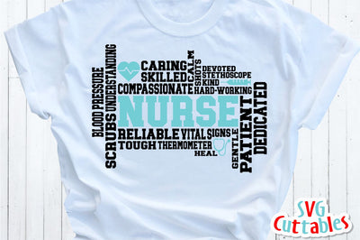 Nurse Word Art SVG Svg Cuttables 